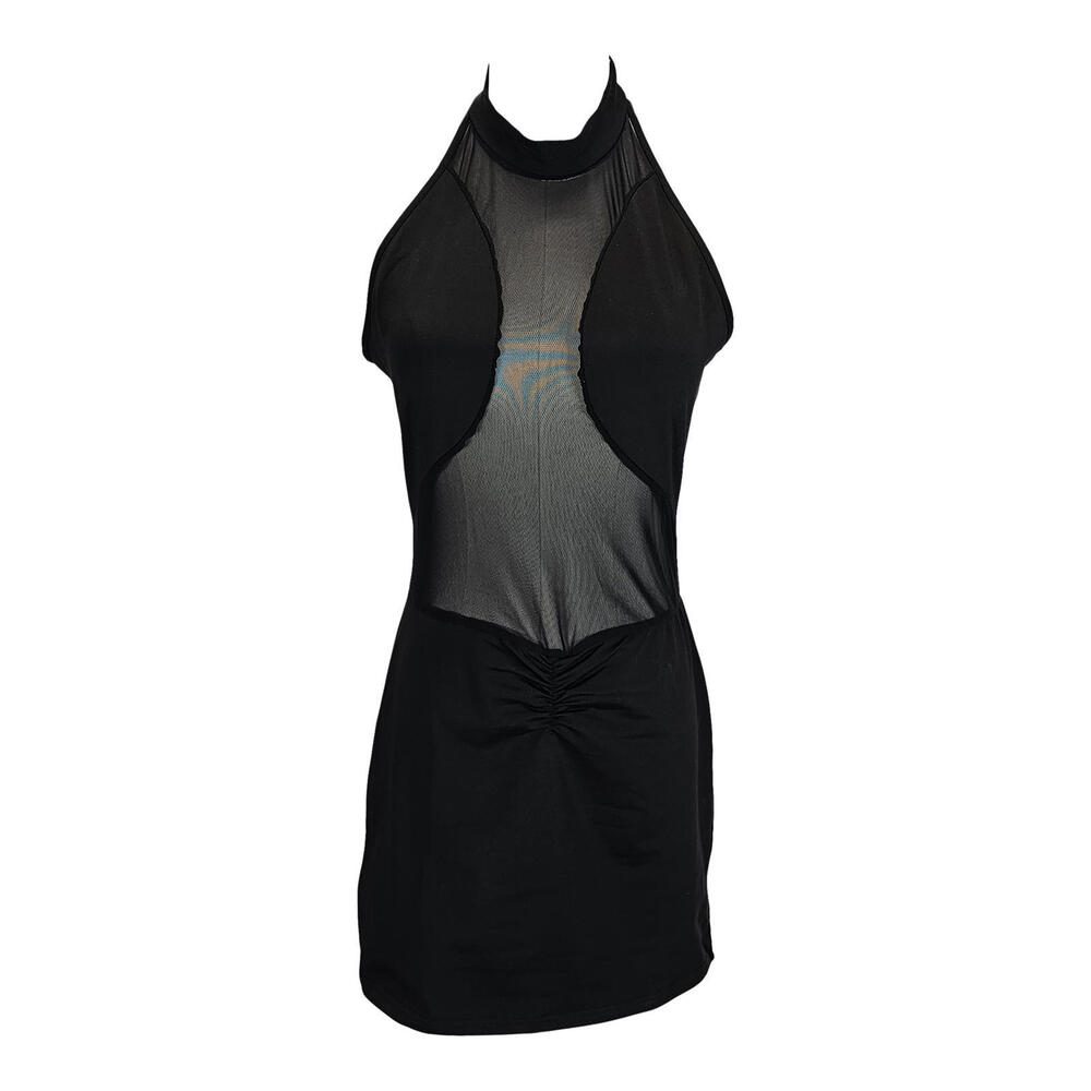 Shein Sleek Black Mesh Party Dress - The Ultimate Showstopper/L